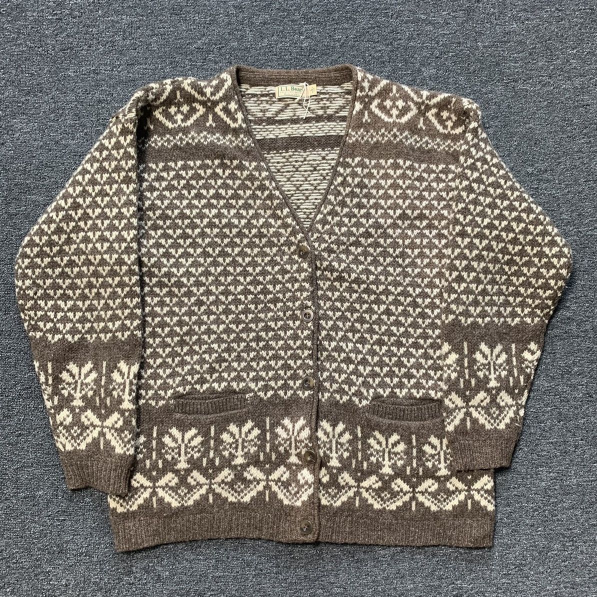 L.L. Bean Rare Vintage LL Bean Knit Sweater 100% Wool Size US L / EU 52-54 / 3 - 1 Thumbnail