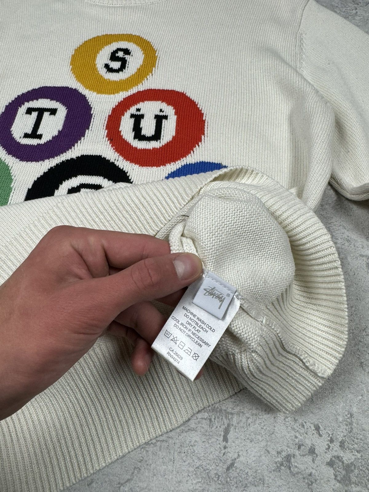 Stussy Stussy Billiard Sweater Big Logo Size M Size US M / EU 48-50 / 2 - 11 Thumbnail