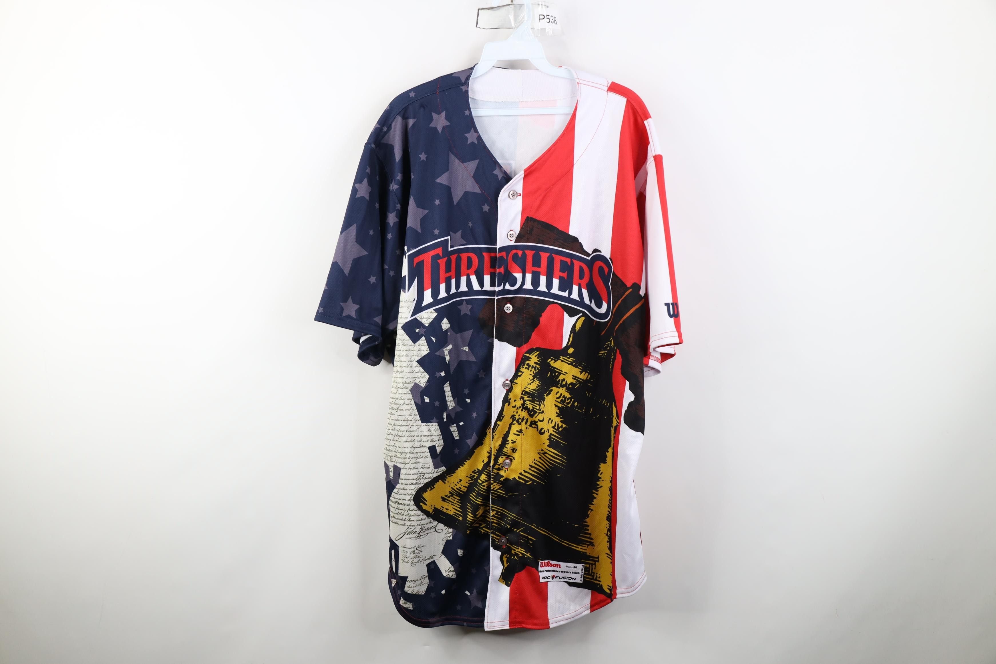 Wilson Wilson Game Issue July 4th Clearwater Threshers Jersey #37 Size US XXL / EU 58 / 5 - 1 Thumbnail