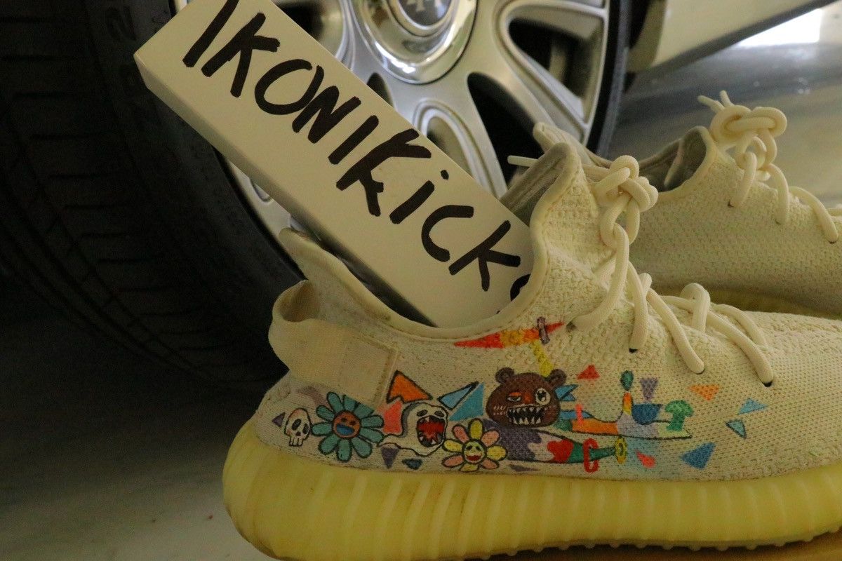 Adidas × Kanye West × Yeezy Custom Adidas Yeezy Boost 350 V2 Cream Size US 10.5 / EU 43-44 - 5 Thumbnail