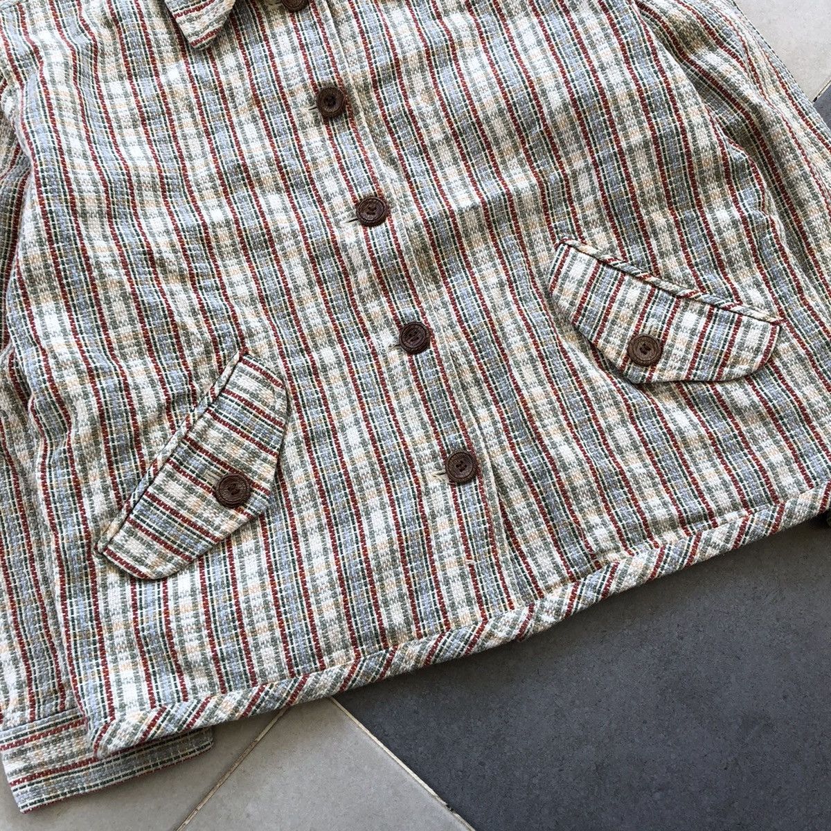 Fiorucci × Japanese Brand FIORUCCI Equipe World Boutique Plaid Cotton Jacket Size M / US 6-8 / IT 42-44 - 5 Thumbnail