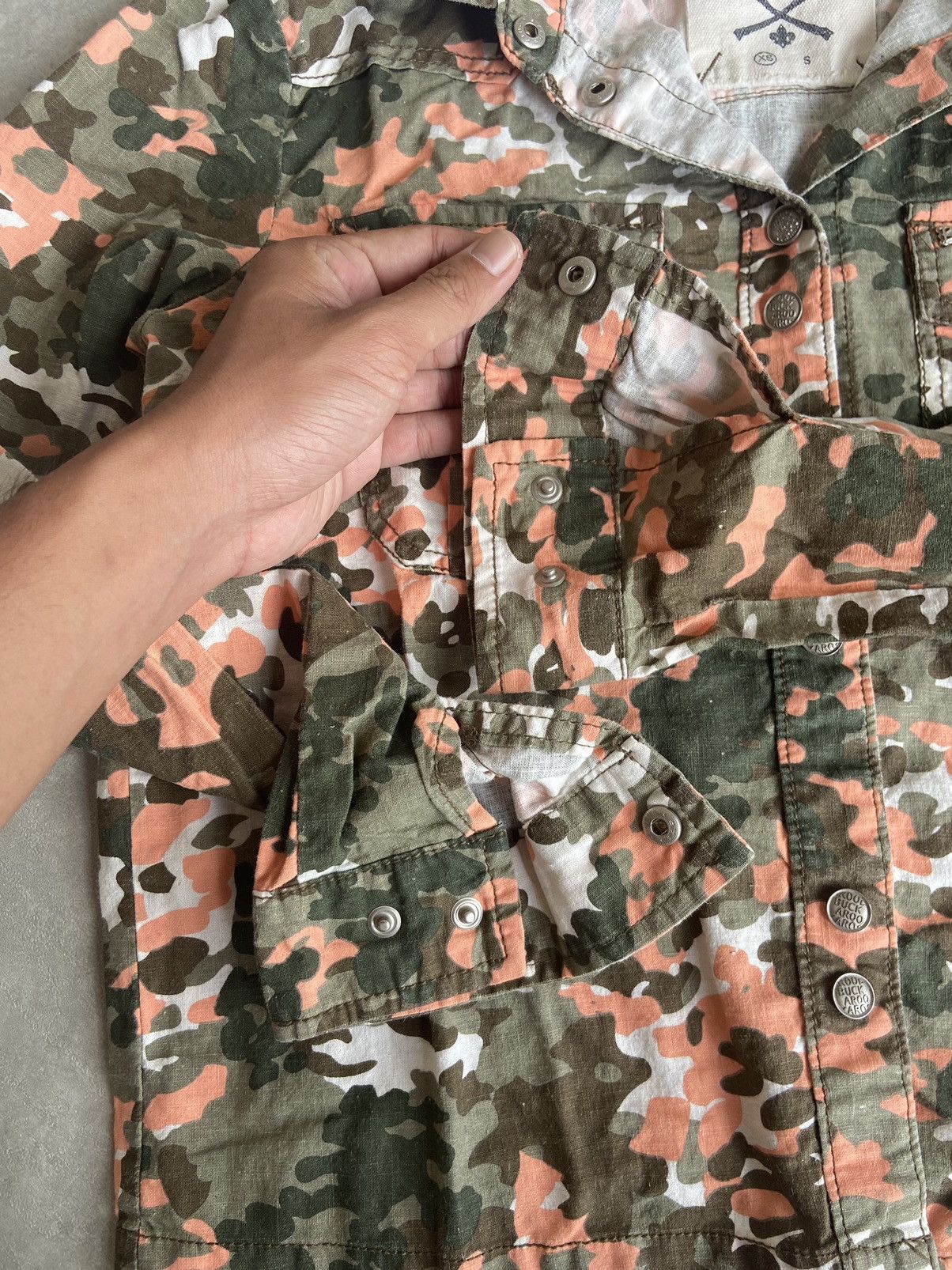 14th Addiction Buckaroo Camo Button Shirt Rock Punk Style Size US XS / EU 42 / 0 - 8 Thumbnail