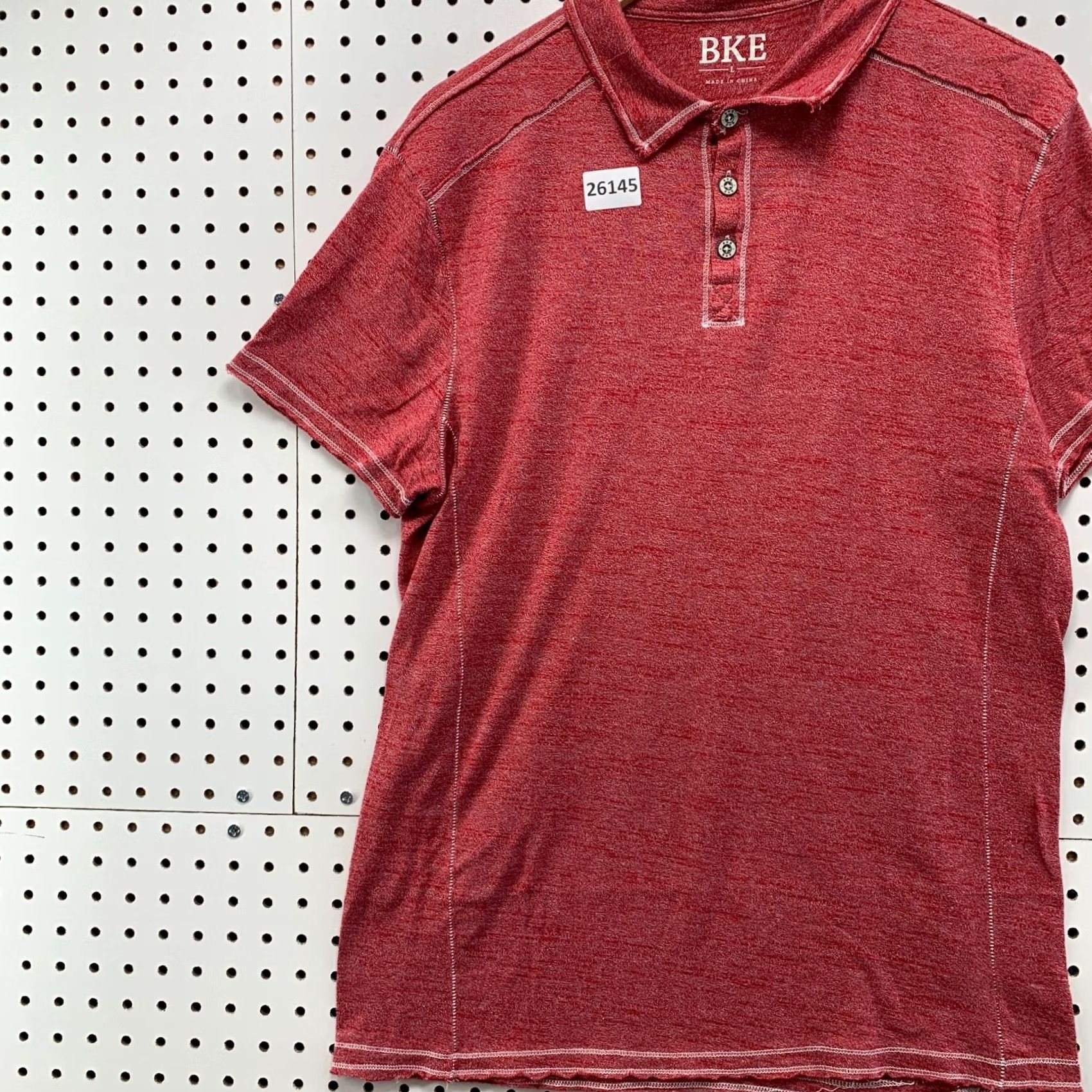Vintage Buckle Polo Red Adult Large Cotton Blend Short Sleeve Button Collared Men Size US L / EU 52-54 / 3 - 3 Thumbnail