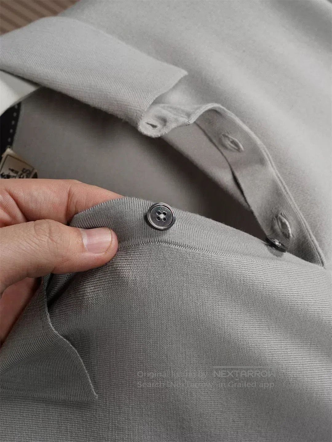 Hermes Hermes Men's Gray Knit Polo Shirt. Size US M / EU 48-50 / 2 - 3 Thumbnail