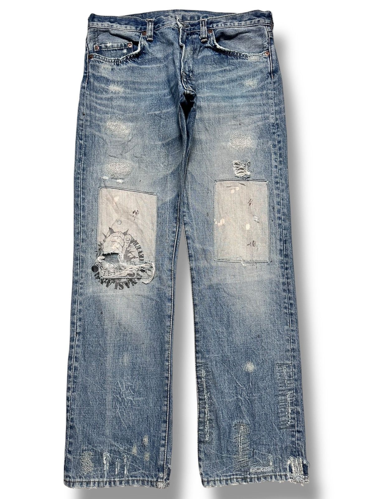 Vintage RNA Jeans Hardcore We're From Slang Distressed Patches Faded Size US 33 - 1 Thumbnail