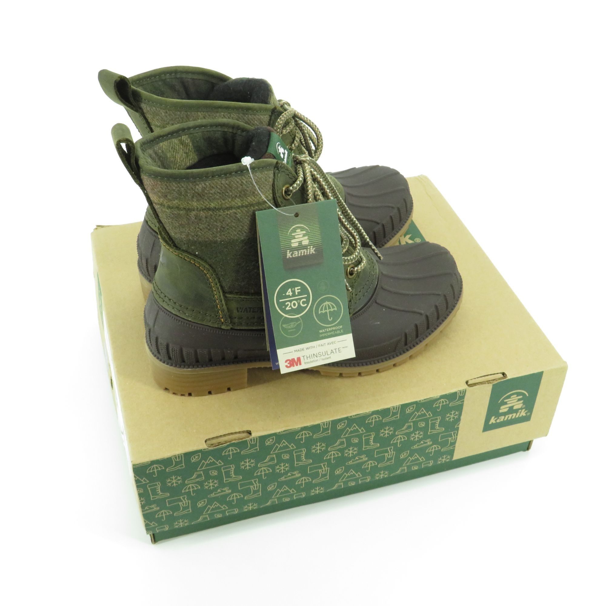 Other Kamik Khaki Women's Lace-Up Waterproof Winter Boots Size 5 N Size US 5 / IT 35 - 1 Thumbnail