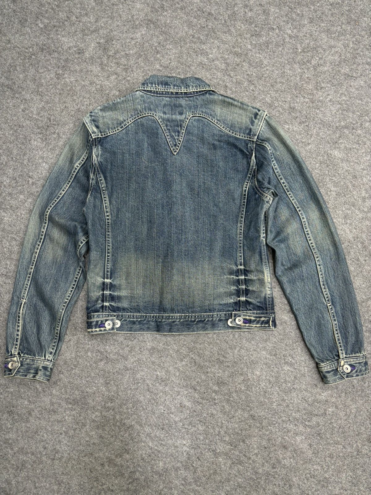 Japanese Brand 💥Westerner Design💥Very Rare Nylaus Slim Fit Trucker F523 Size US XS / EU 42 / 0 - 20 Thumbnail