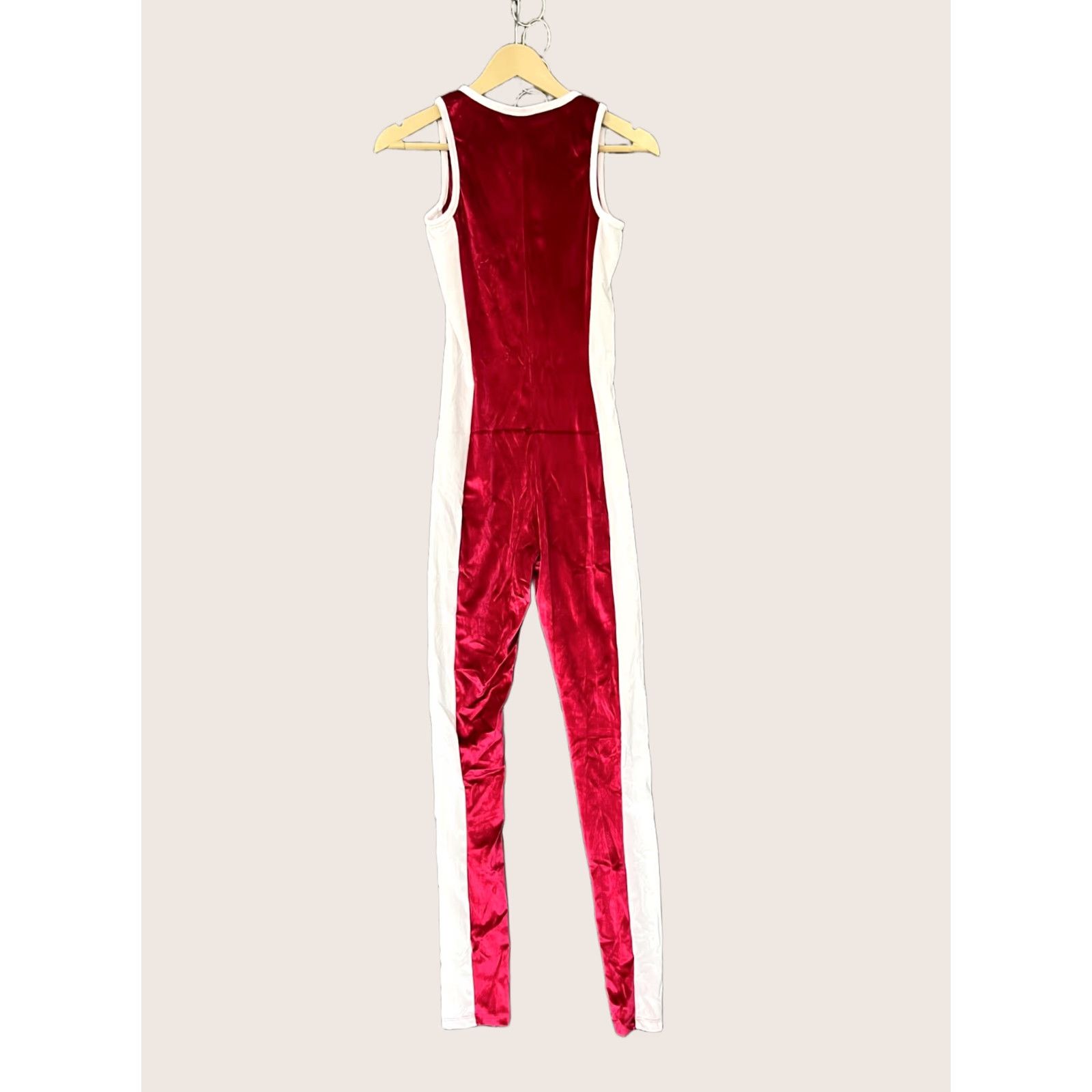 Vintage Codigo Women's Yoga Sleeveless Tight 1/4 Zip Round Neck Red Jumpsuit Size S Size 28" / US 6 / IT 42 - 1 Thumbnail