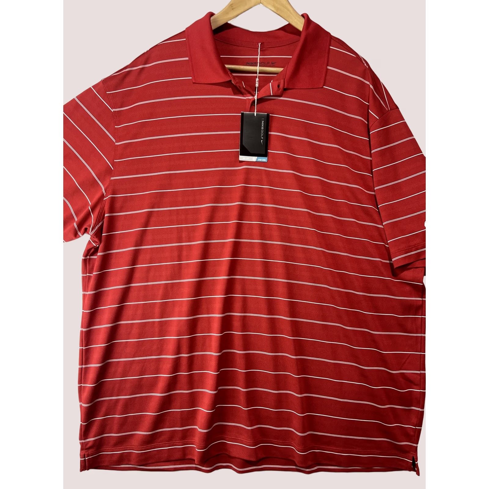 Nike Nike Polo Shirt Mens 2XL Striped Red Short Sleeve Polo Golf Tennis Button Up Size US XXL / EU 58 / 5 - 1 Thumbnail
