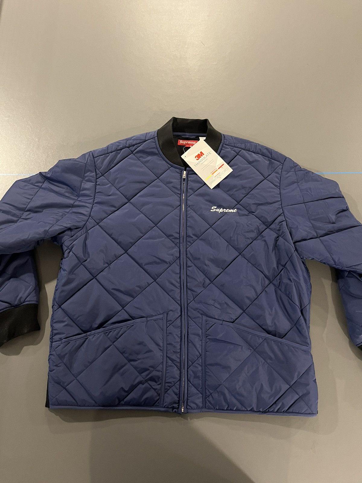 Supreme Supreme Quit Your Job Quilted Jacket - Blue XL Size US XL / EU 56 / 4 - 3 Thumbnail