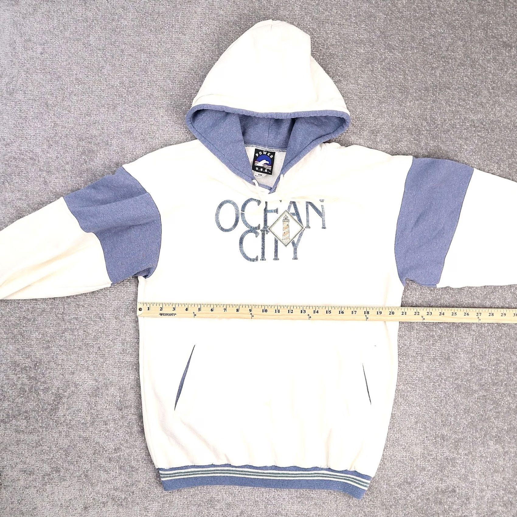 Vintage VINTAGE Ocean City Maryland USA Hoodie Medium Blue White Long Sleeve Made in USA Mens Size US M / EU 48-50 / 2 - 4 Thumbnail