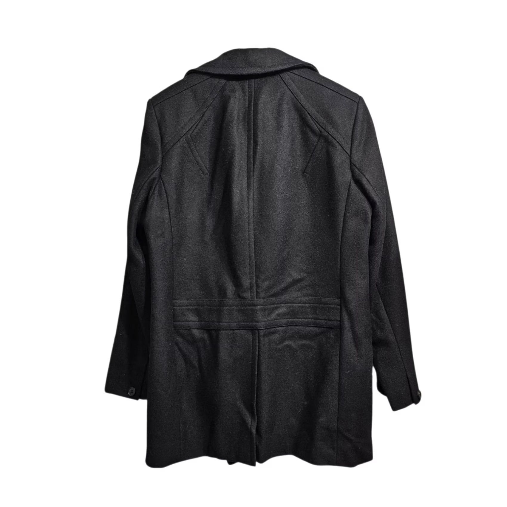 Allsaints AllSaints Mens Coat Black 40 Torrent Wool Double Breasted Peacoat Coat Mens Wool Black 40 AllSaints Size US XXS / EU 40 - 2 Thumbnail