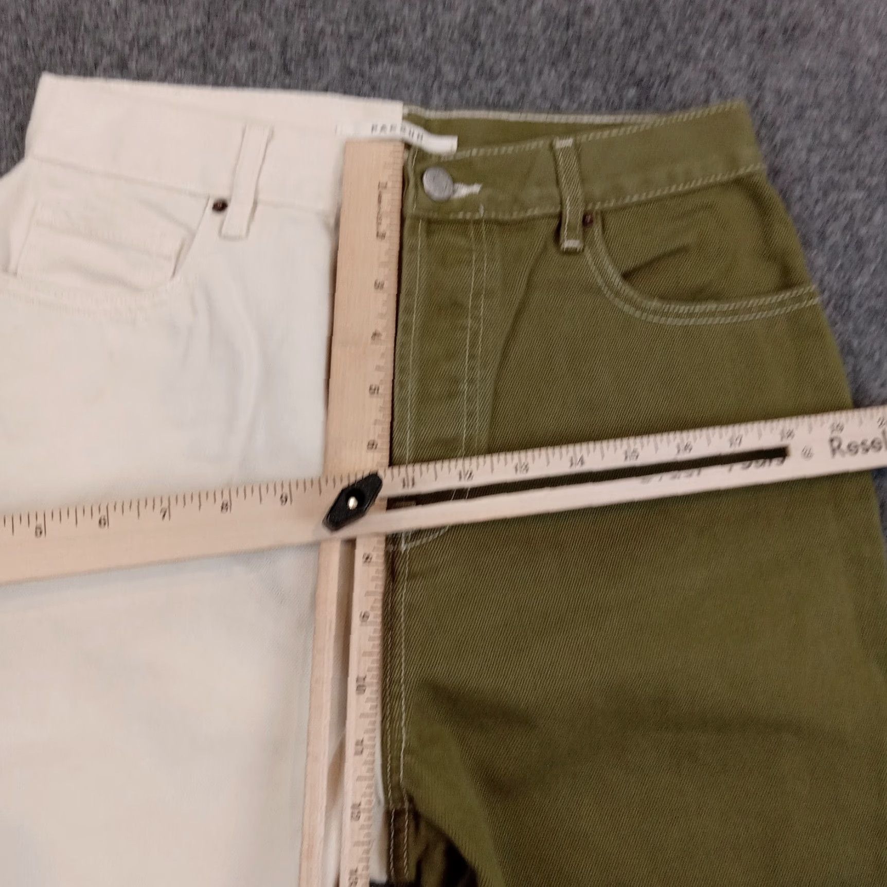 Pacsun Pacsun Women's 28 White Green High Rise Straight 2-Tone Button Fly Jeans Size 28" / US 6 / IT 42 - 7 Thumbnail