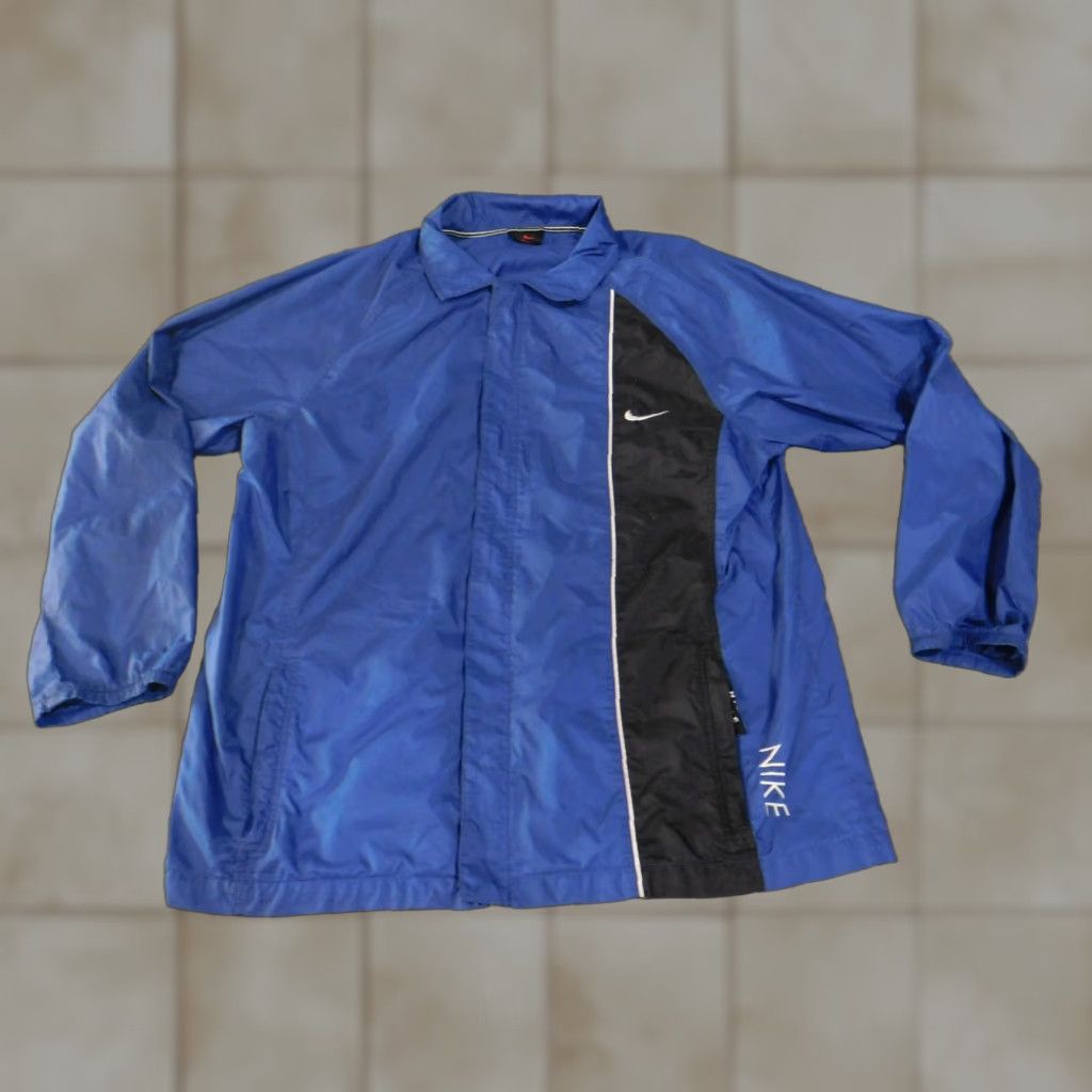 Nike Nike Jacket Mens Large Blue Black Windbreaker Full Zip Swoosh Logo Vintage 90s Size US L / EU 52-54 / 3 - 1 Thumbnail