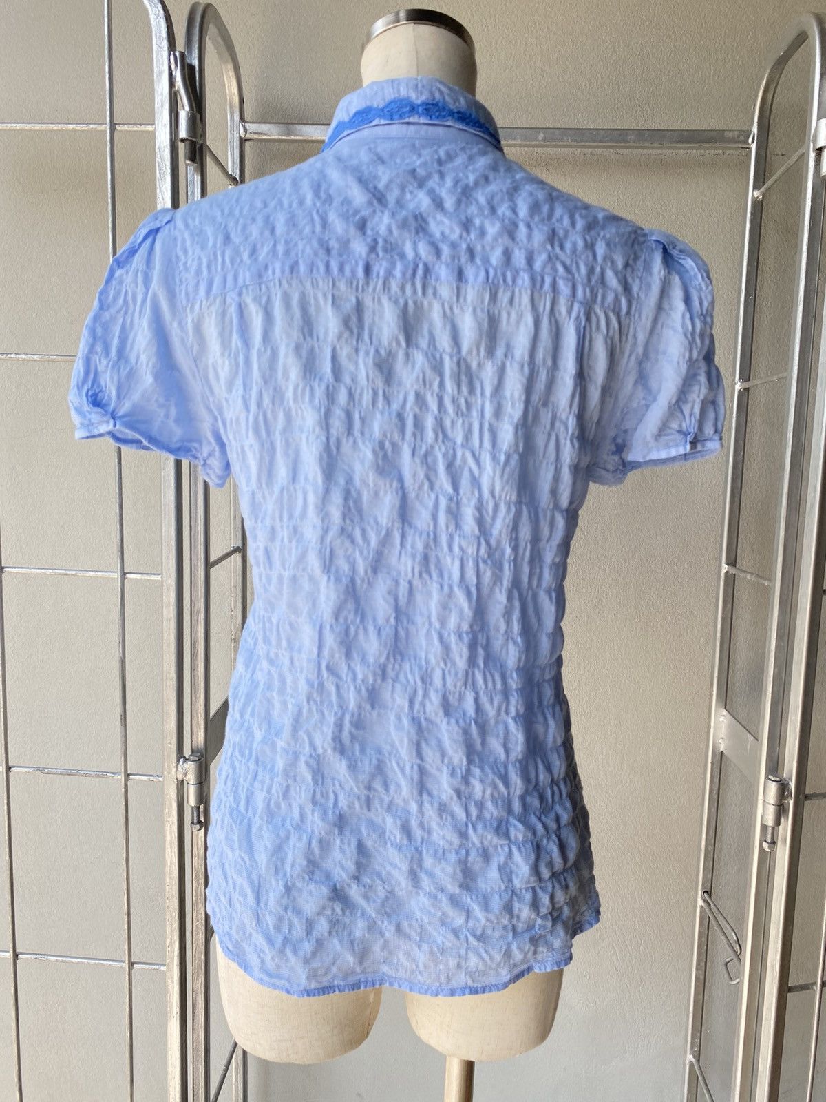 Ne-Net Né-net Sky Blue Lace-Trimmed Blouse Size S / US 4 / IT 40 - 14 Thumbnail