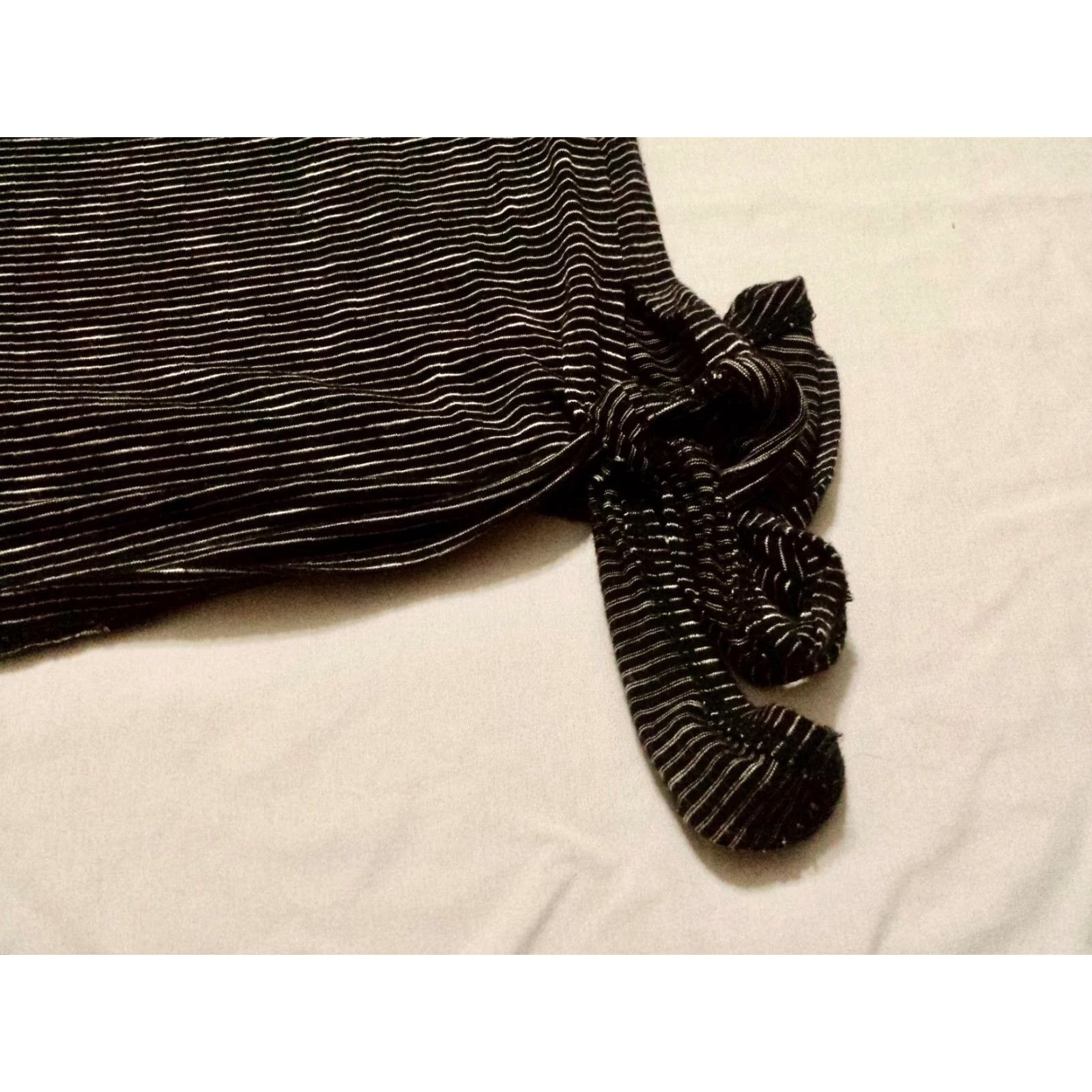 Vintage Catherines Blouse Short Sleeve Round Neck Black Striped 0X Plus Womens Top Shirt Size XL / US 12-14 / IT 48-50 - 4 Thumbnail