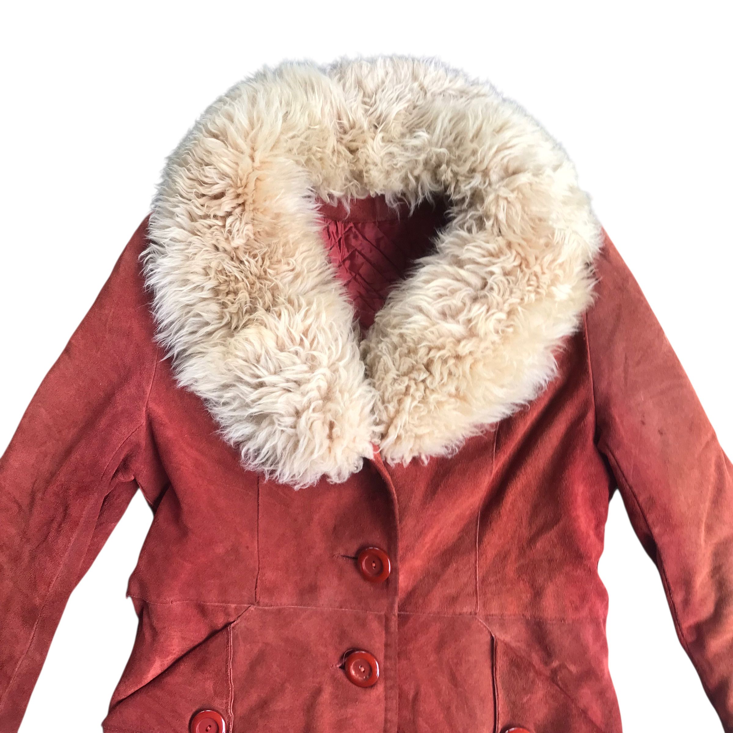 GOA Rare Saga Fox Faux Fur Suede Leather jacket Size US S / EU 44-46 / 1 - 3 Thumbnail