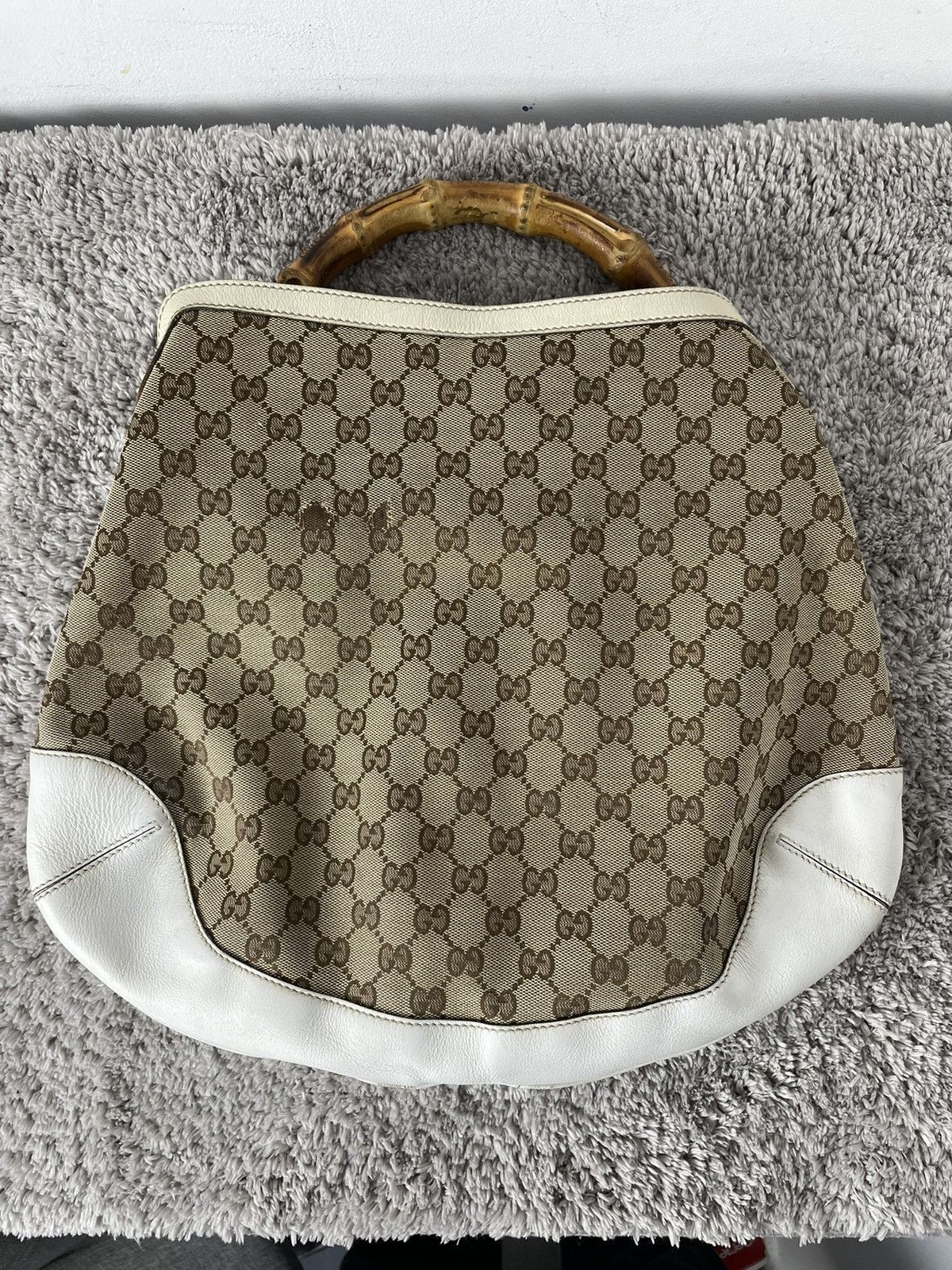 Gucci Gucci Monogram Peggy Bamboo Top Handle Medium Shoulder Bag Size ONE SIZE - 20 Thumbnail