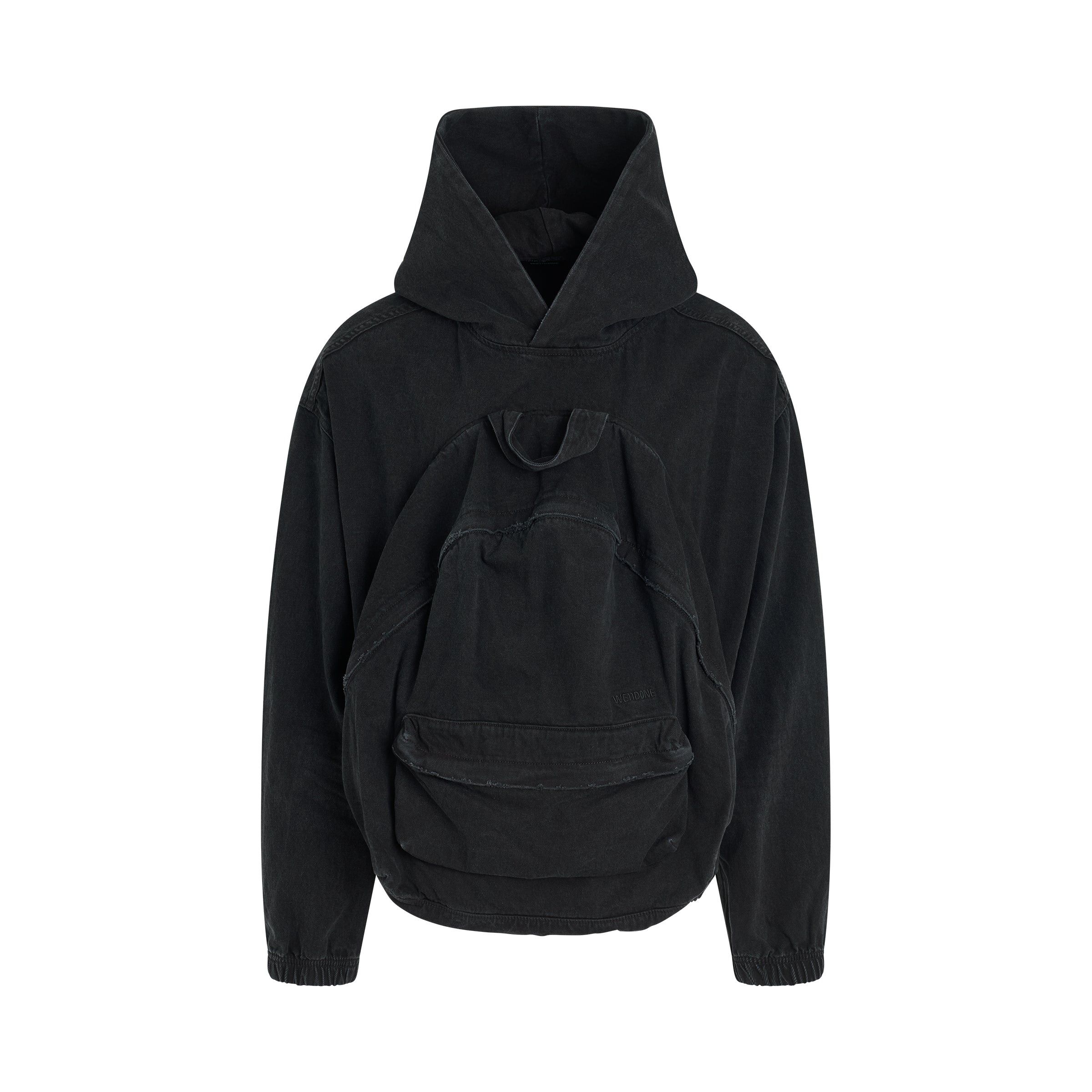 WE11DONE o1mris0824 Bag Shaped Hoodie in Black Size US S / EU 44-46 / 1 - 1 Thumbnail