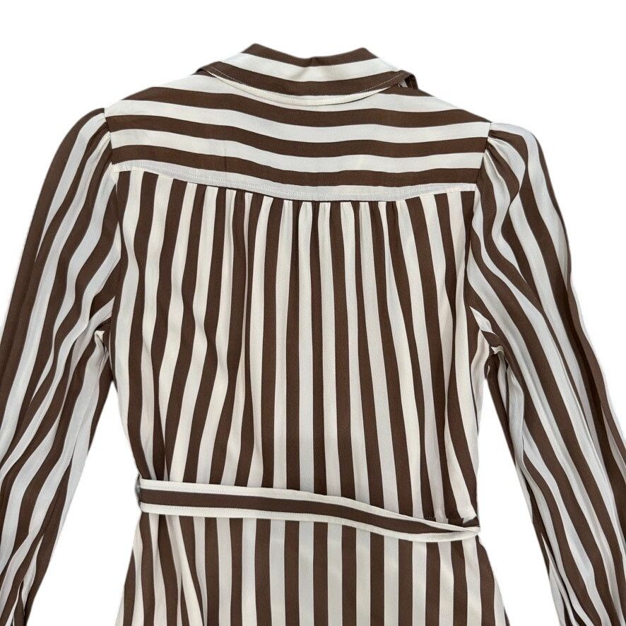 LK Bennett L.K. Bennett Emelia Shirt Dress in Brown/Cream, Size US 6 Size M / US 6-8 / IT 42-44 - 9 Thumbnail