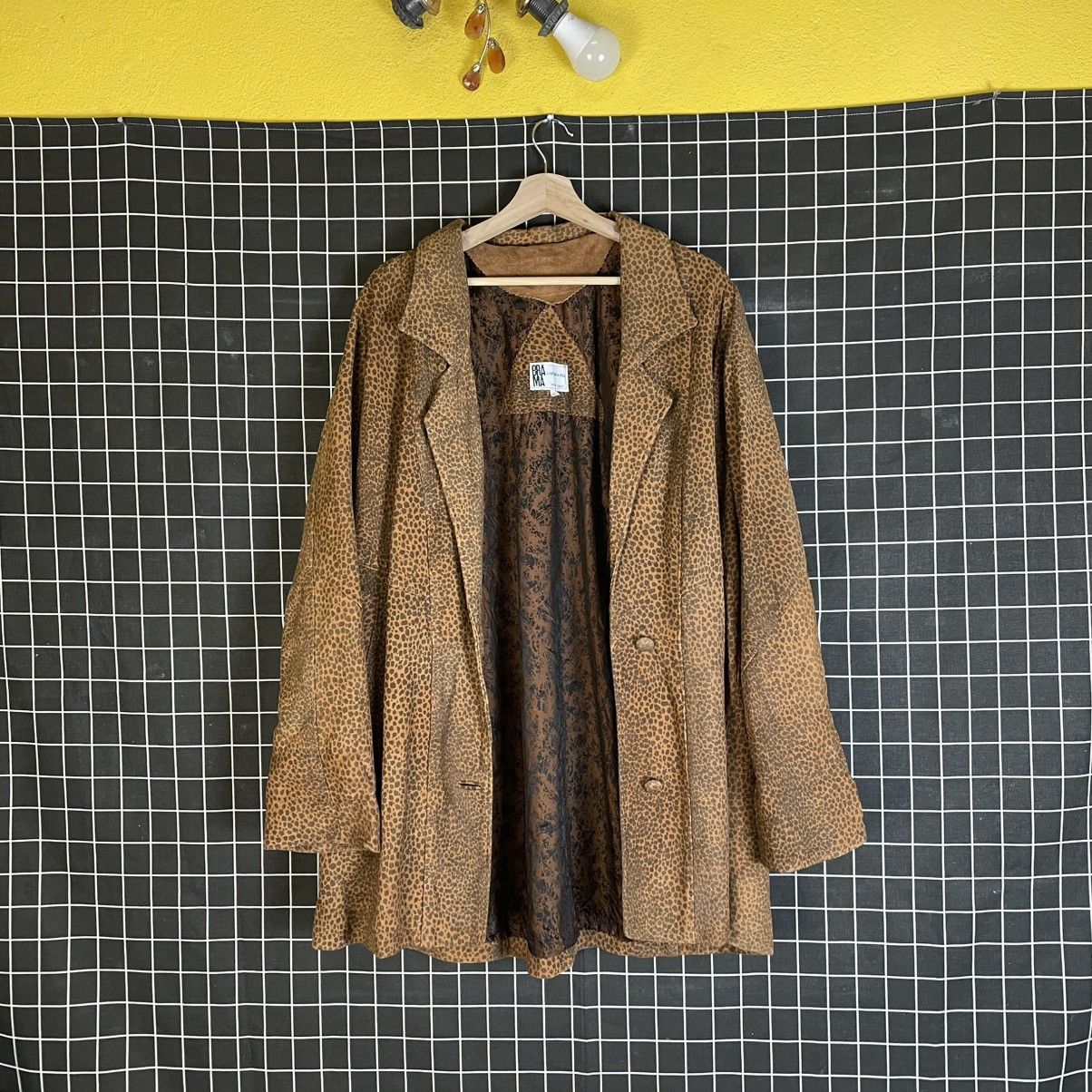 Genuine Leather ITALIAN DESIGNER BRA MA GENUINE LEATHER LEOPARD HEAVY JACKET Size US L / EU 52-54 / 3 - 2 Thumbnail