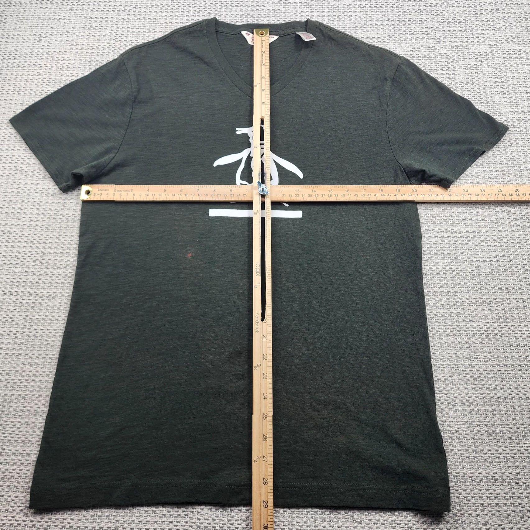 Original Penguin Original Penguin Shirt Mens XL Dark Green V Neck Graphic Logo Tee 100% Cotton Size US XL / EU 56 / 4 - 6 Thumbnail