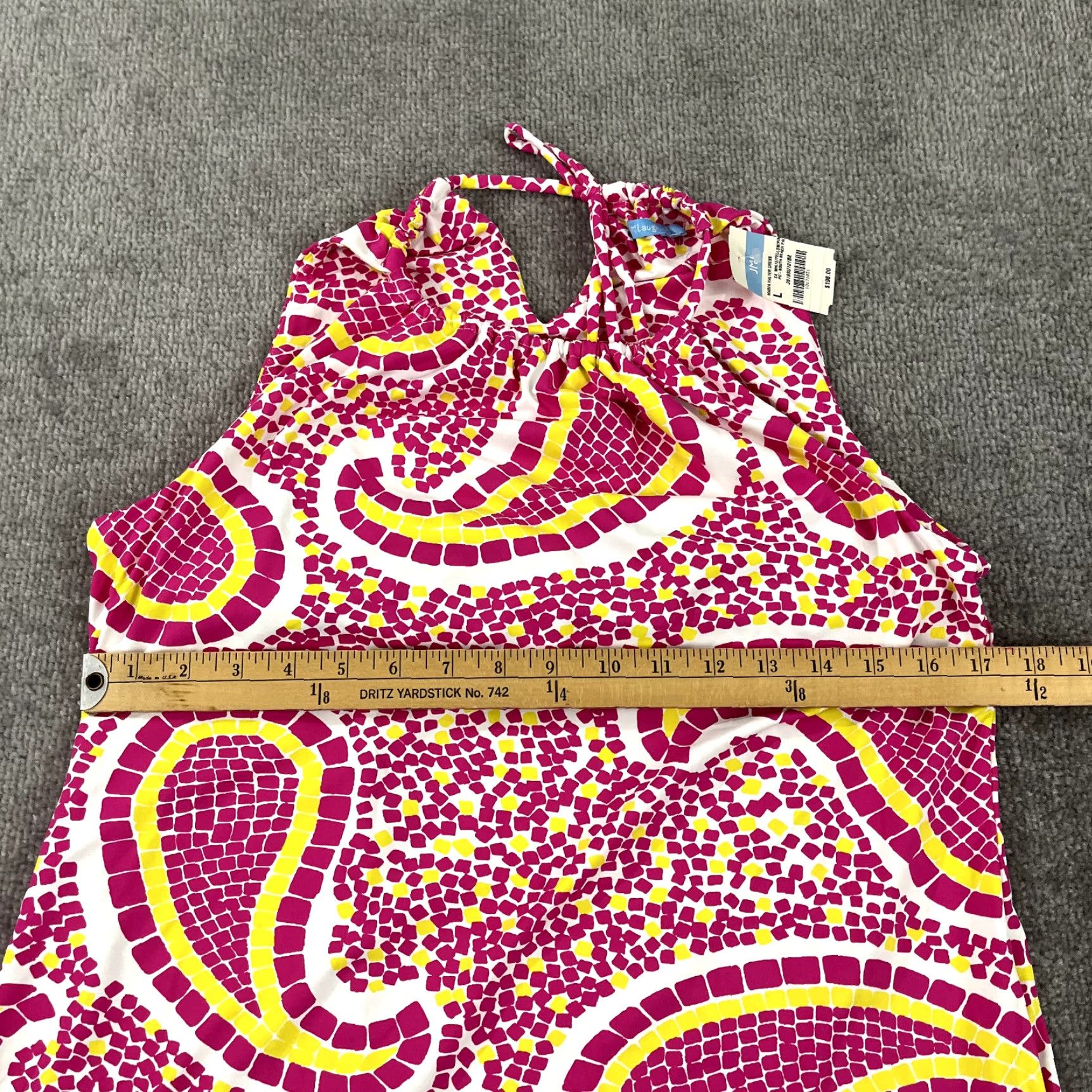 J.McLaughlin J. McLaughlin Dress Womens Large Maria Halter White Yellow Pink South Beach NEW Size L / US 10 / IT 46 - 5 Thumbnail