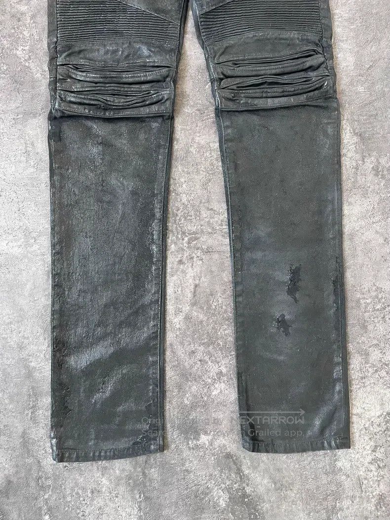 Balmain BALMAIN Glued worn-out destroyed motorcycle leather denim Size US 30 / EU 46 - 3 Thumbnail