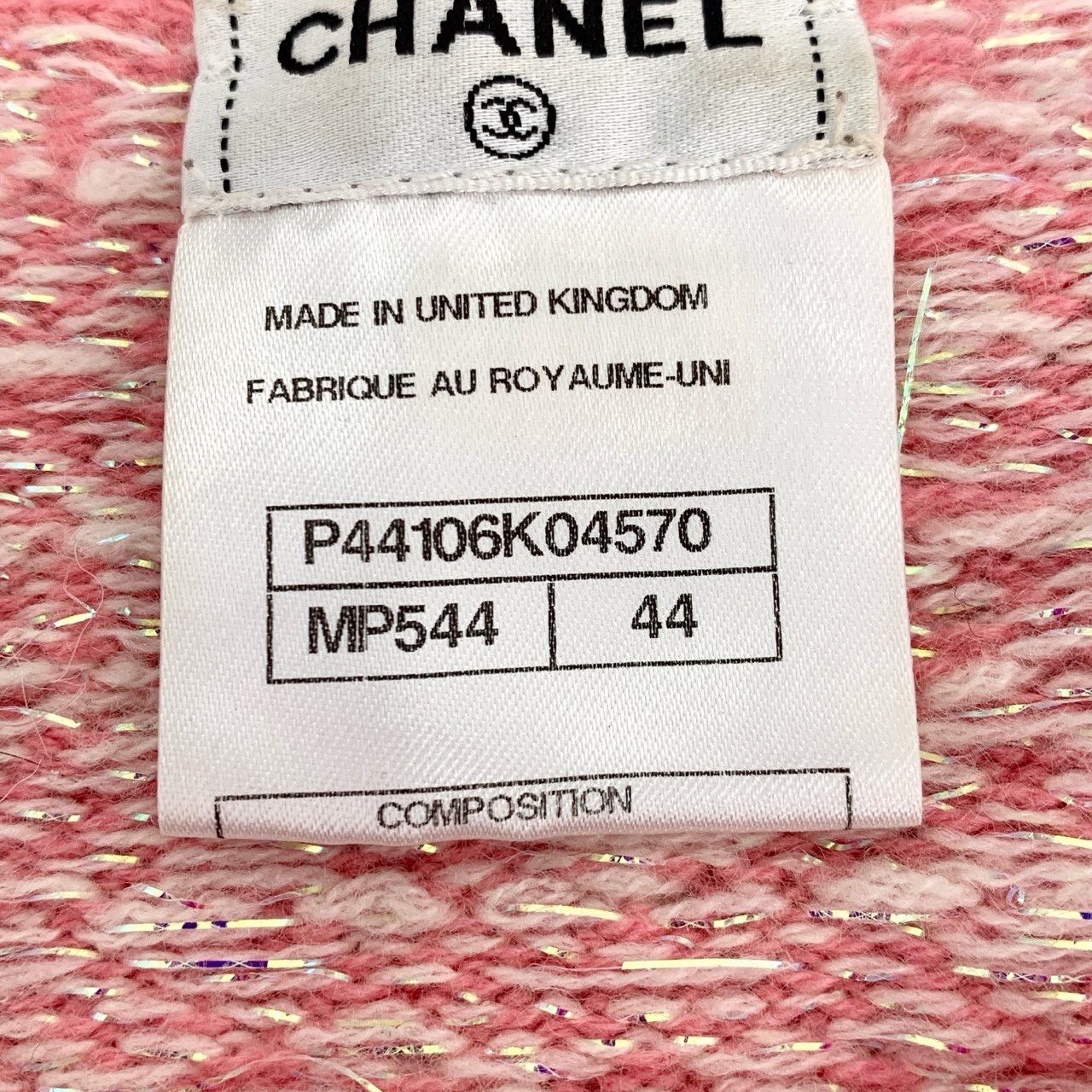 Chanel Chanel Knitwear Pink Gem-Tweed Cashmere Sweater (Size L) Size L / US 10 / IT 46 - 4 Thumbnail