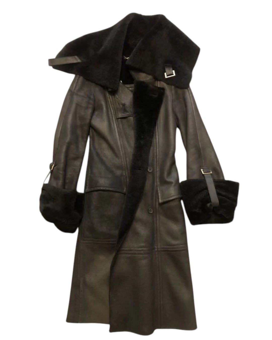 Gucci F/W 2003 RUNWAY VARIATION SHEARLING LEATHER COAT Size S / US 4 / IT 40 - 5 Thumbnail