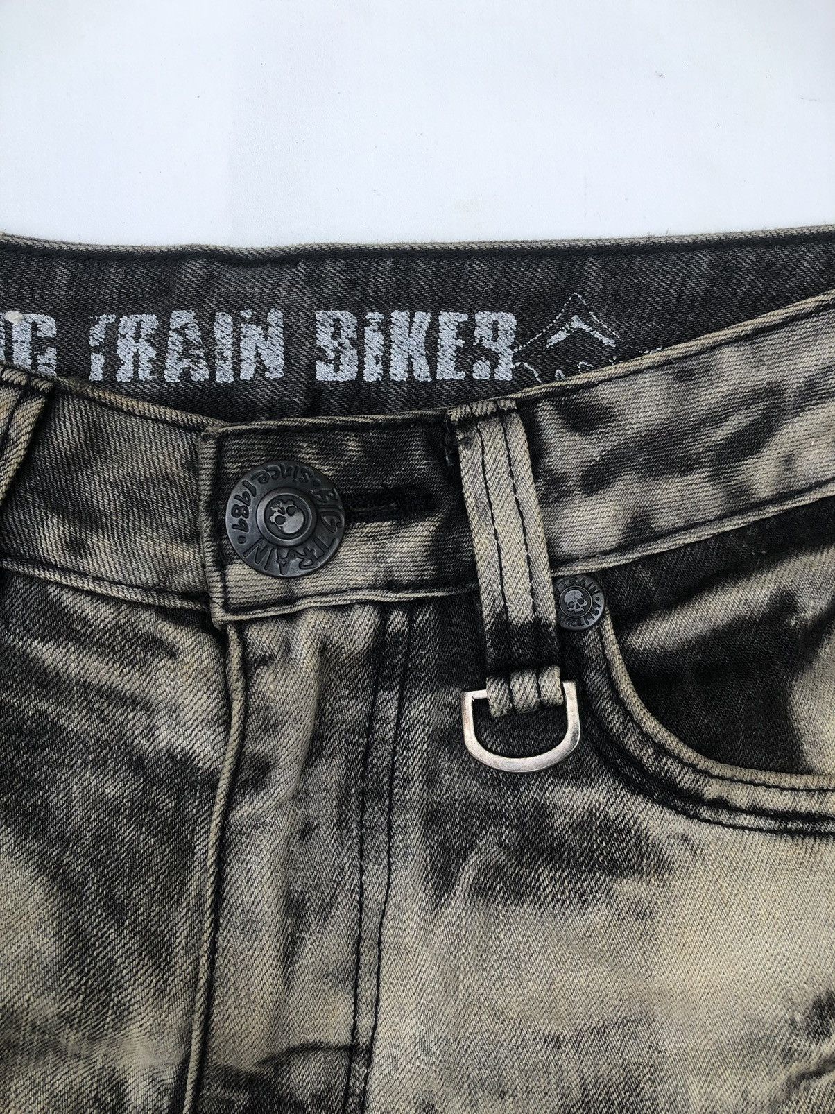 If Six Was Nine Jeans Takahashi Big Train biker Bleach Acid Wash Denim Size US 32 / EU 48 - 6 Thumbnail