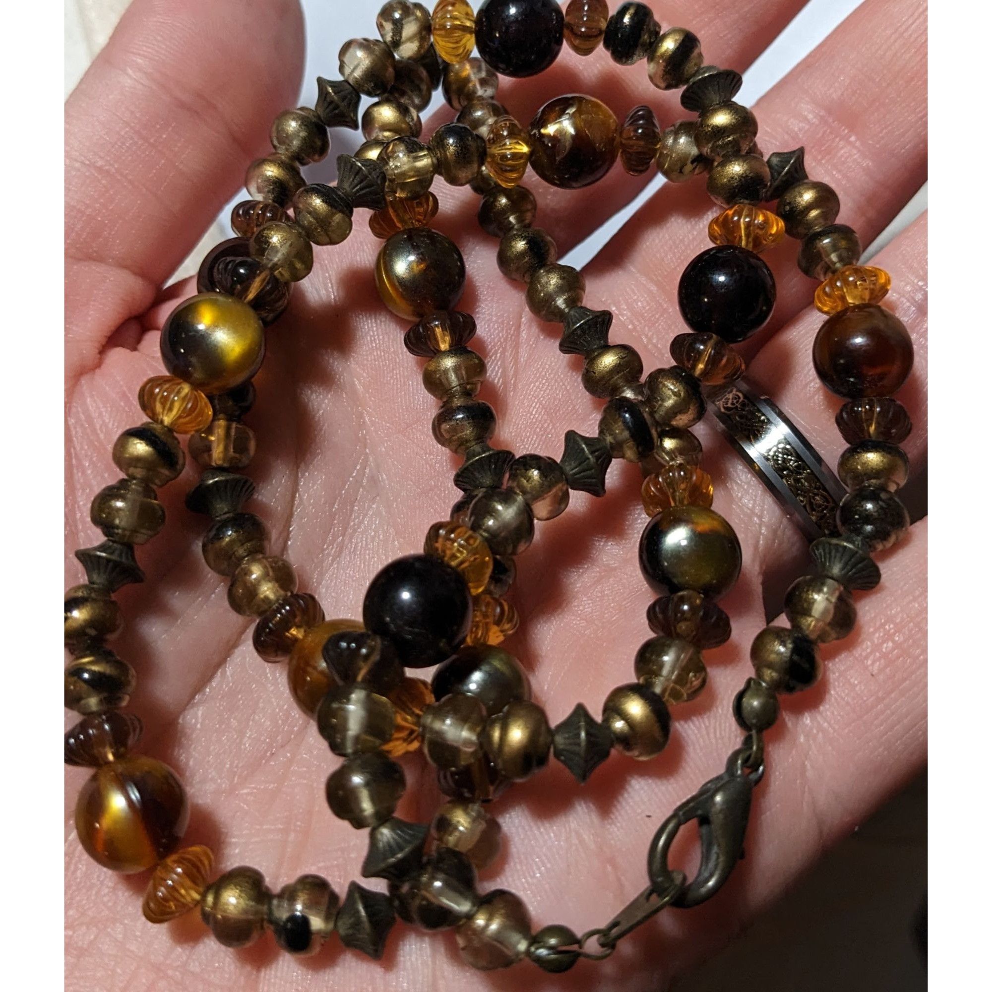 Other Earthy Retro Brown And Gold Beaded Necklace Size ONE SIZE - 7 Thumbnail