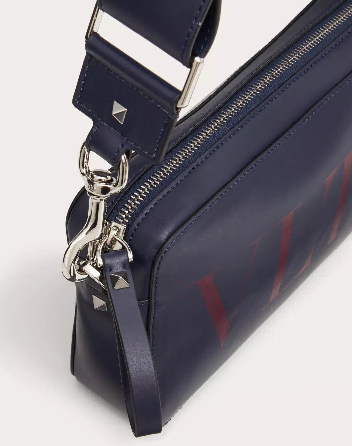 Valentino oc11z0725 Size: OS/ Vltn Leather Crossbody Bag in Navy Blue Size ONE SIZE - 5 Thumbnail