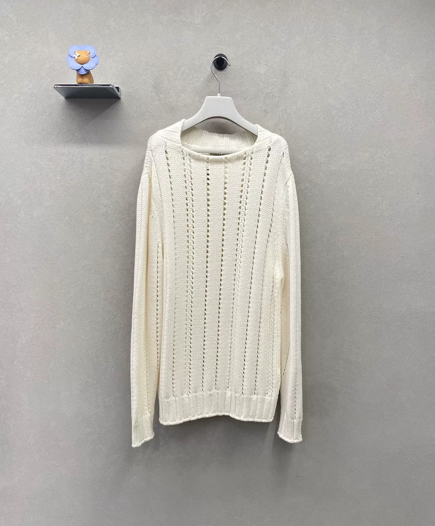 Hermes Hermès Beige Hollow Knit Sweater Size US M / EU 48-50 / 2 - 1 Thumbnail