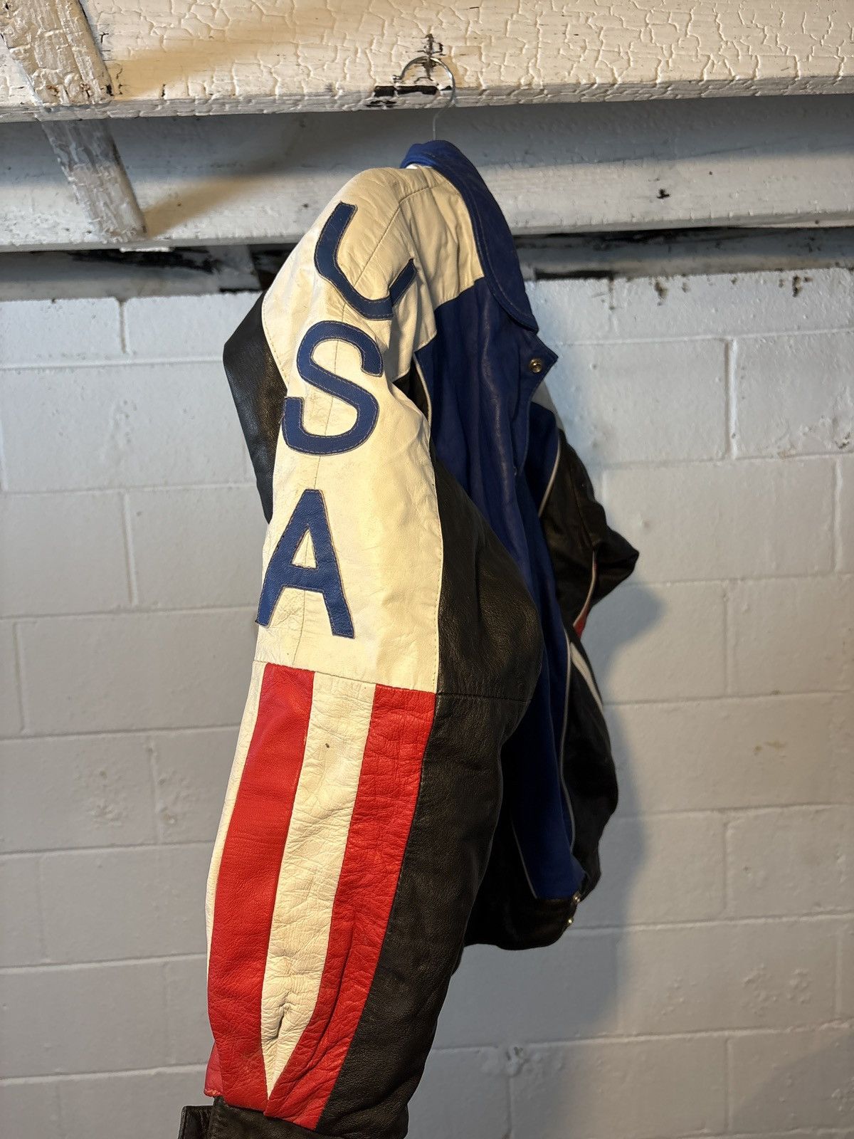 Vintage USA FLAG leather jacket Size US L / EU 52-54 / 3 - 2 Thumbnail