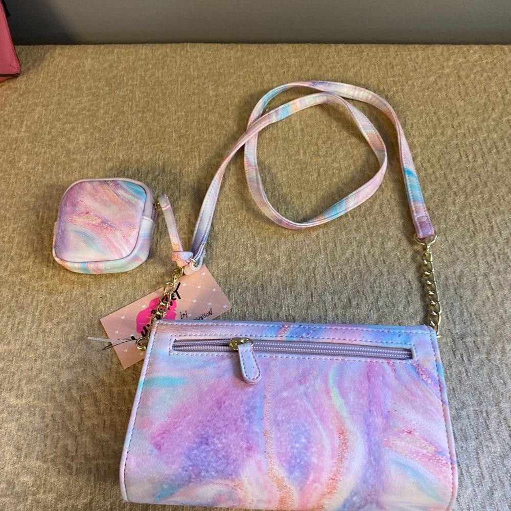 Designer Luv Betsey Multi Pink Foley Crossbody Ear Bud Case Handbags Size ONE SIZE - 4 Thumbnail