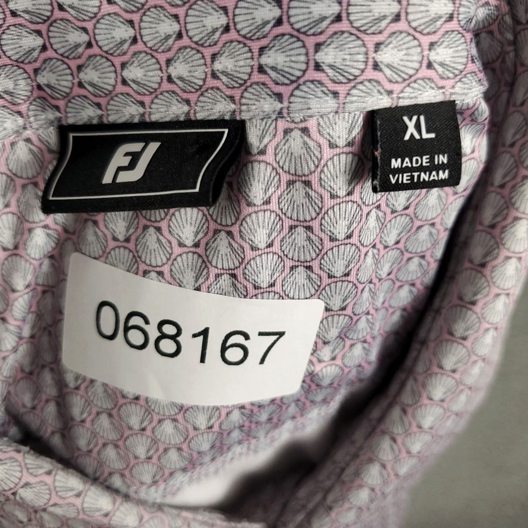 Footjoy FootJoy Shirt Mens XL Pink Polo Size Shells Print Casual Golf Short Sleeve Size US XL / EU 56 / 4 - 7 Thumbnail