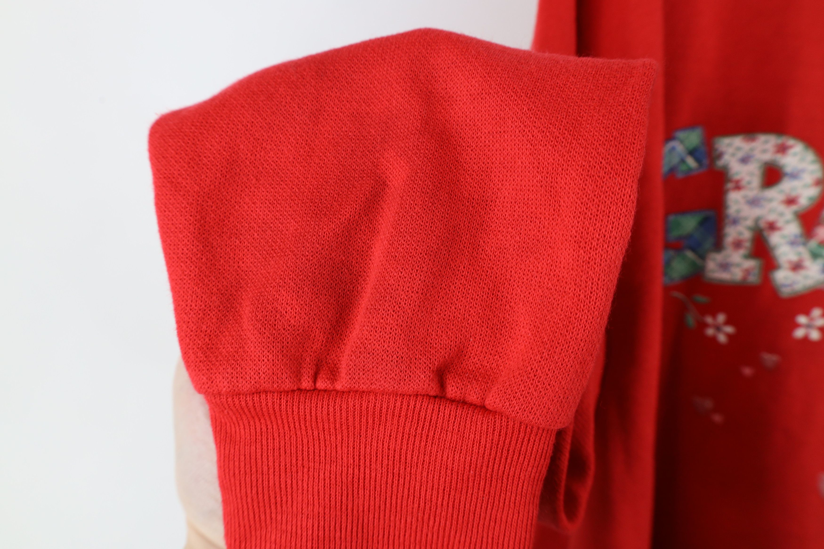 Vintage Vintage 90s Streetwear Grandma Flower Heart Sweatshirt USA Size L / US 10 / IT 46 - 8 Thumbnail