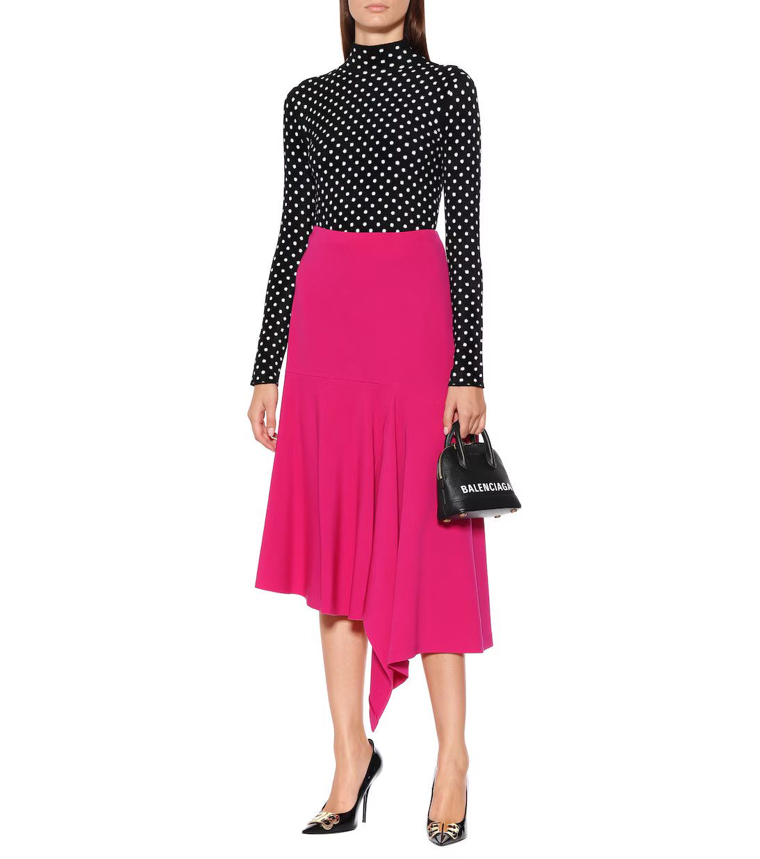 Balenciaga o1y0625 Midi Skirt in Fuchsia Size 27" / US 4 / IT 40 - 2 Thumbnail