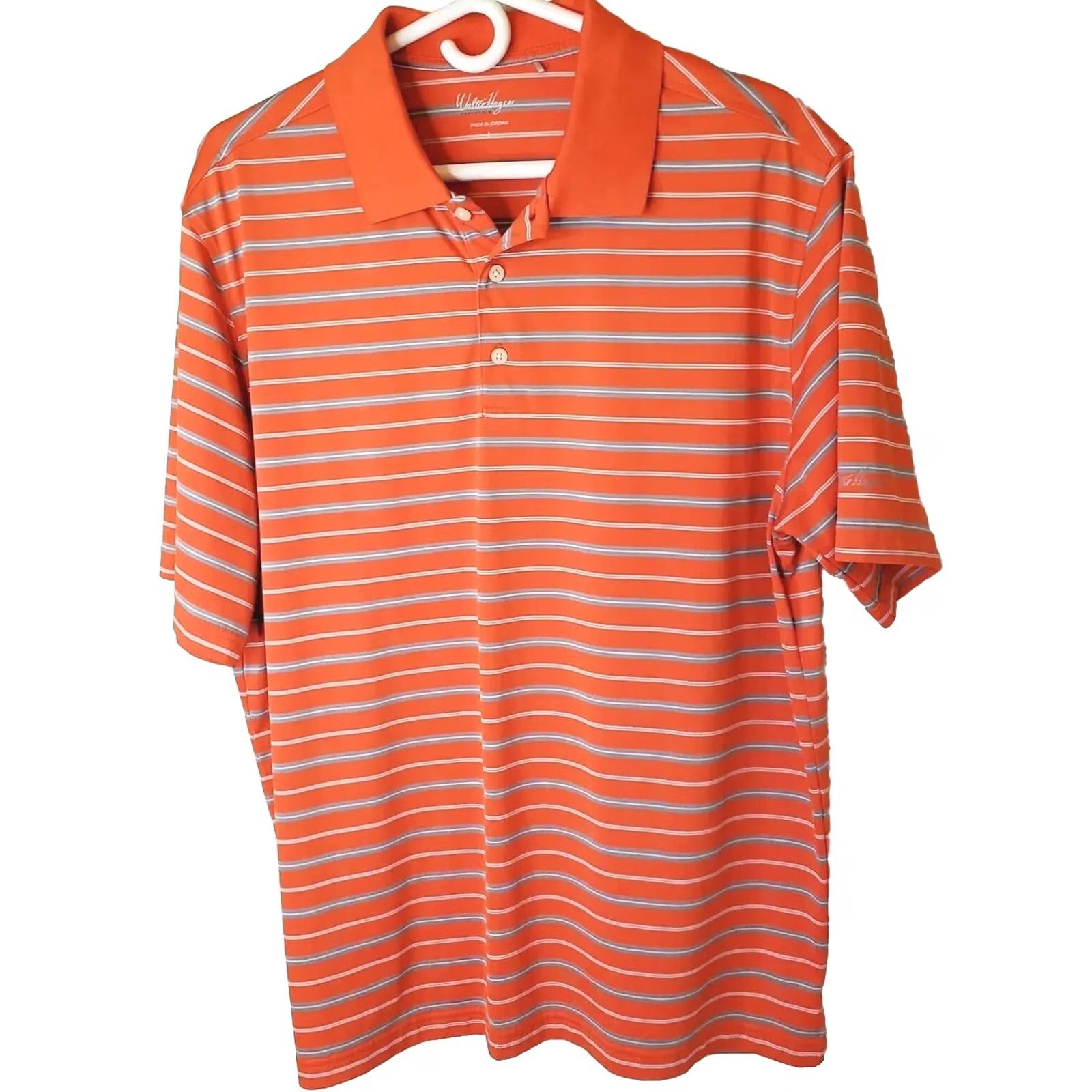 Vintage Walter Hagen Polo Shirt Men L Golf Short Sleeve Orange Striped Polyester Size US L / EU 52-54 / 3 - 2 Thumbnail