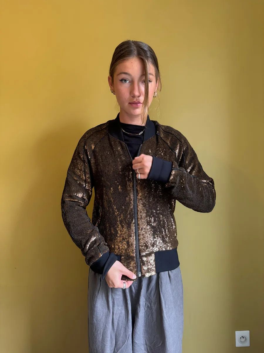 Dolce & Gabbana 2010s Dolce & Gabbana Sequin Brown Jacket Size M / US 6-8 / IT 42-44 - 4 Thumbnail