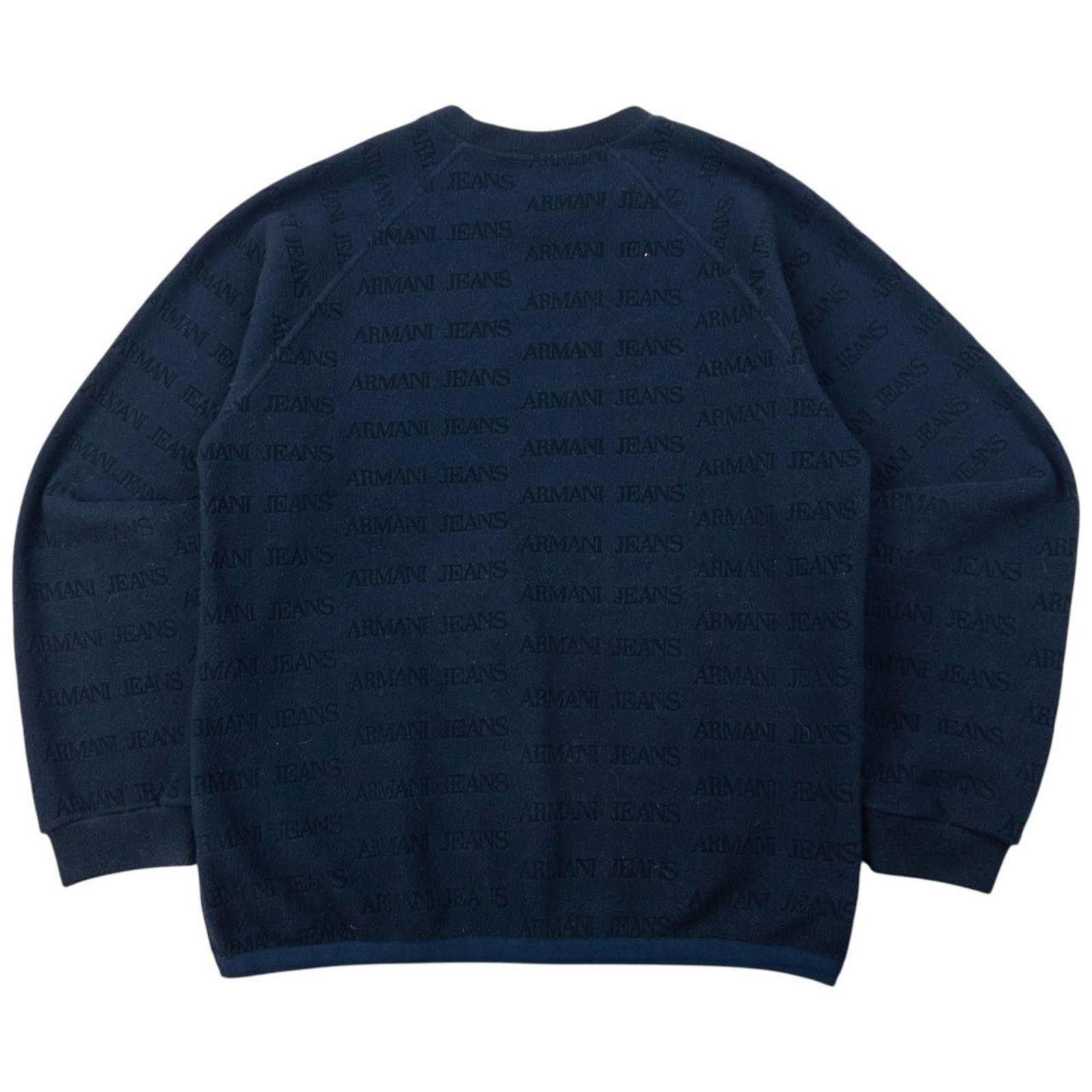 Other Vintage 90s Armani Jeans Monogram Fleece Sweatshirt Size M Size US M / EU 48-50 / 2 - 2 Thumbnail