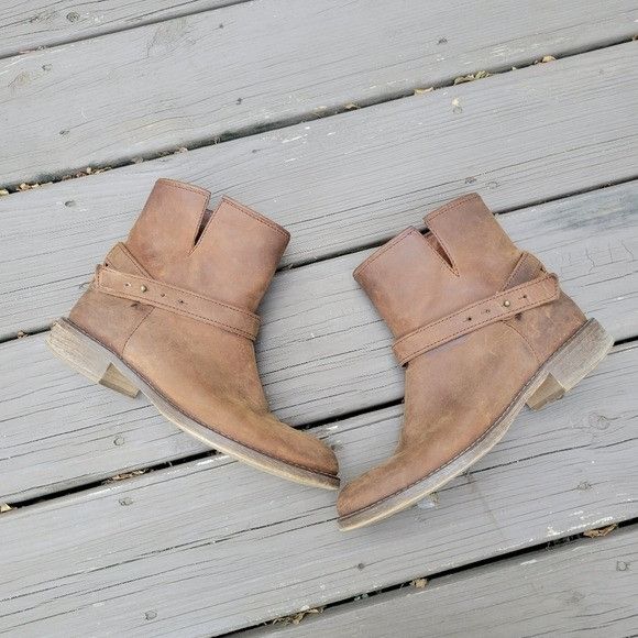 Madewell Madewell The Biker Brown Oiled Leather Strappy Moto Biker Sh Size US 8 / IT 38 - 2 Thumbnail