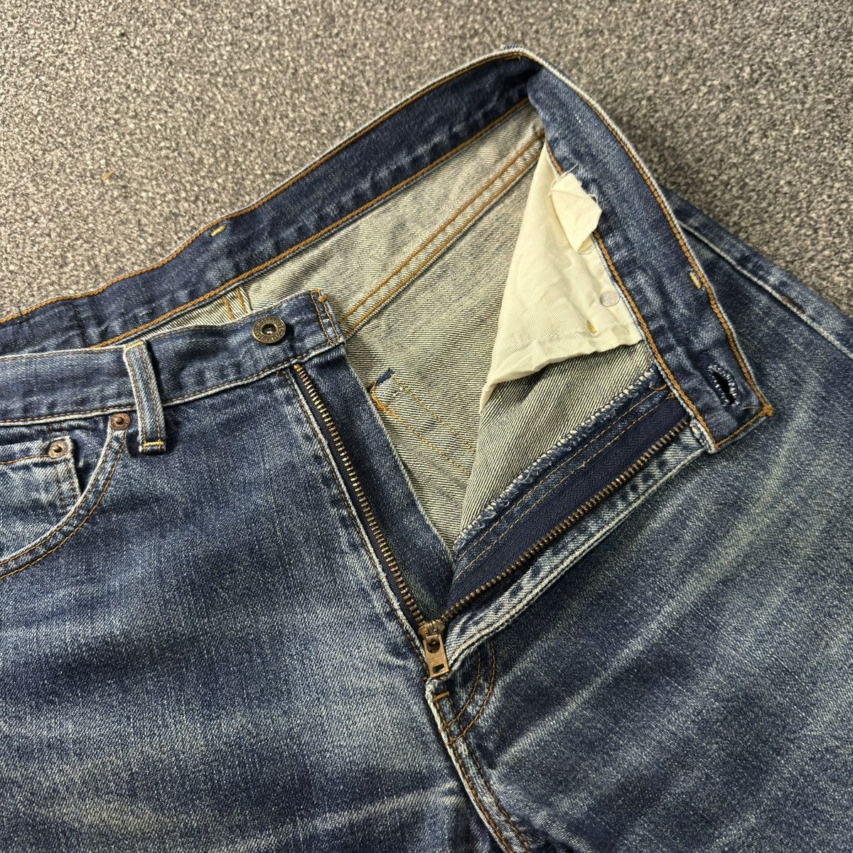 Engineered Garments × Levi's Vintage 90s Levis 503 Distressed Ripped Faded Aging Denim Size US 33 - 14 Thumbnail