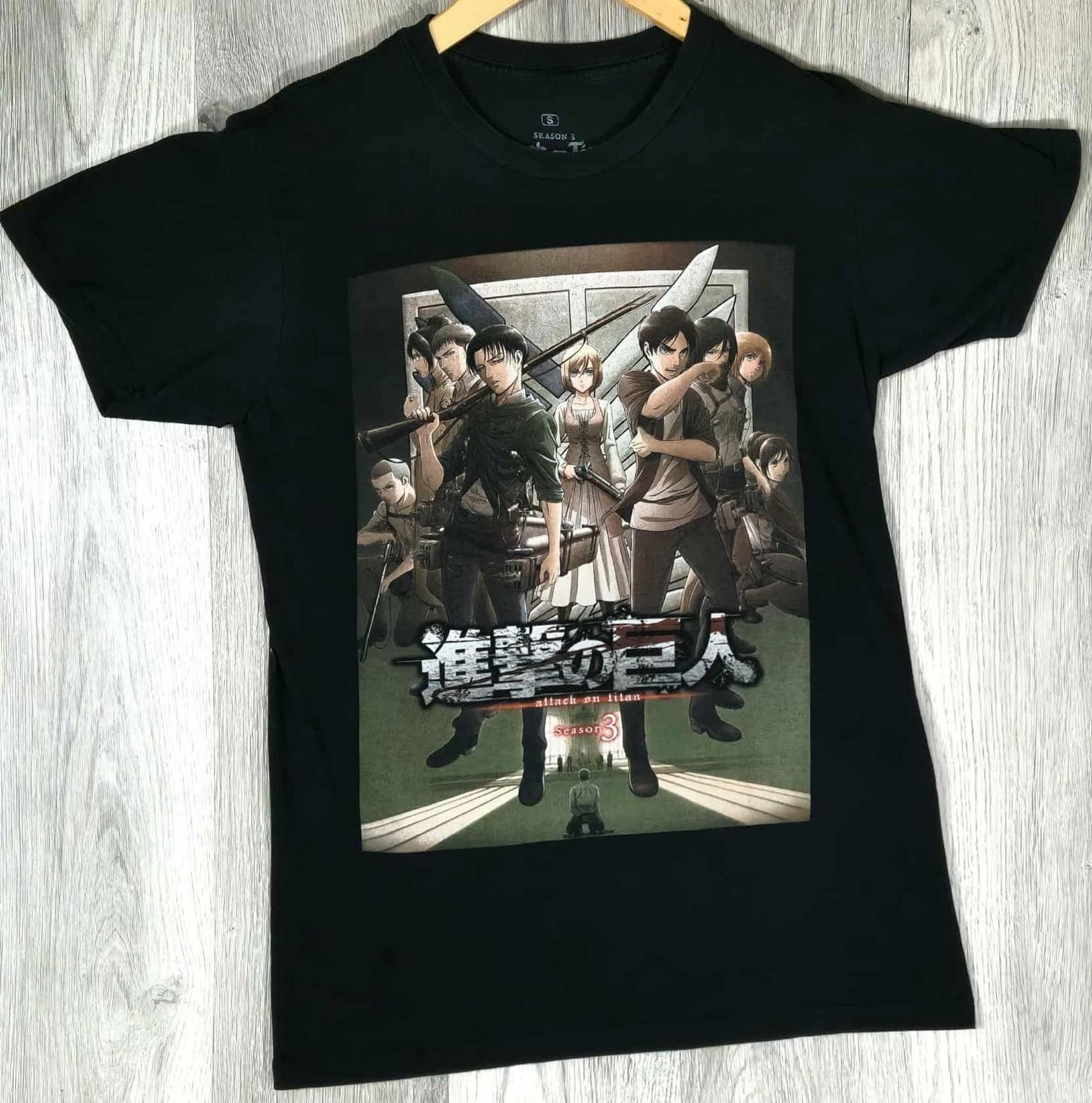 Ripple Junction Anime Attack on Titans T-Shirt Black Graphic Season 3 #6 Size US S / EU 44-46 / 1 - 1 Thumbnail