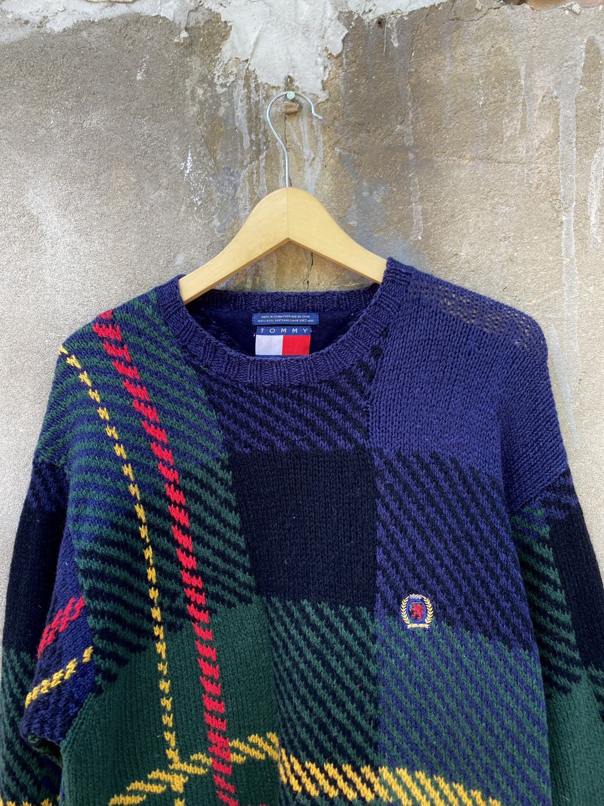 Tommy Hilfiger × Vintage Rare Tommy Hilfiger Sweater Wool Size US L / EU 52-54 / 3 - 4 Thumbnail
