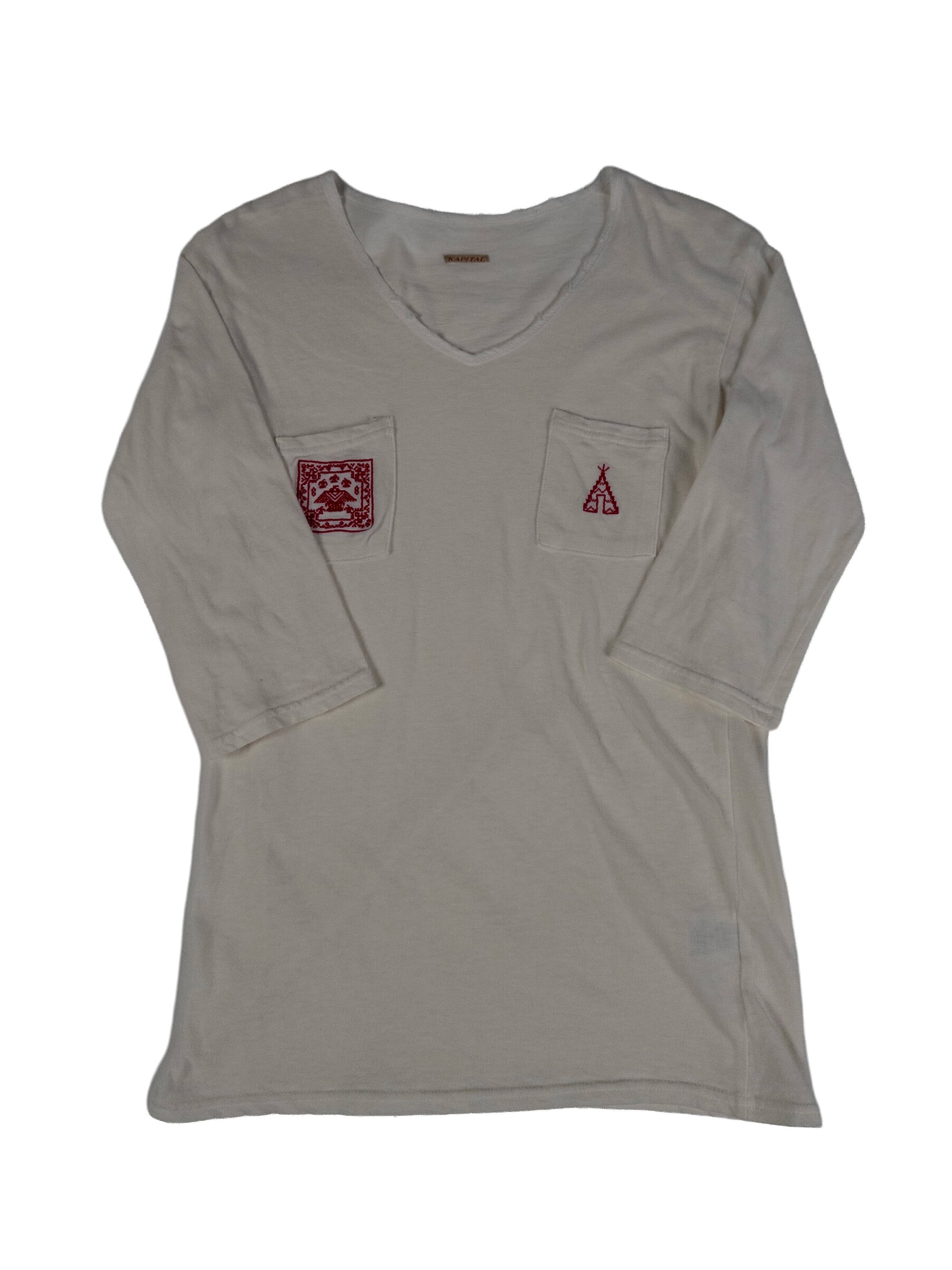 Kapital Rare Vintage Kapital White Embroidered Long Sleeve Tee Size US M / EU 48-50 / 2 - 1 Thumbnail