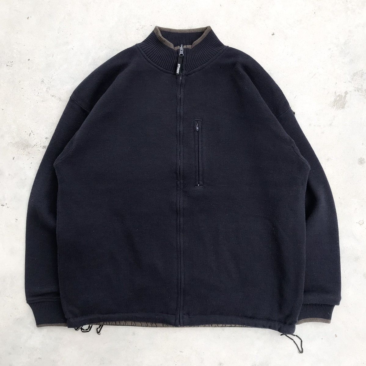 image of Hype x Hypebeast 2000's Stussy Japan Heavy Jacket Reversible / Puffer 2 In 1 in Navy (Size XL)