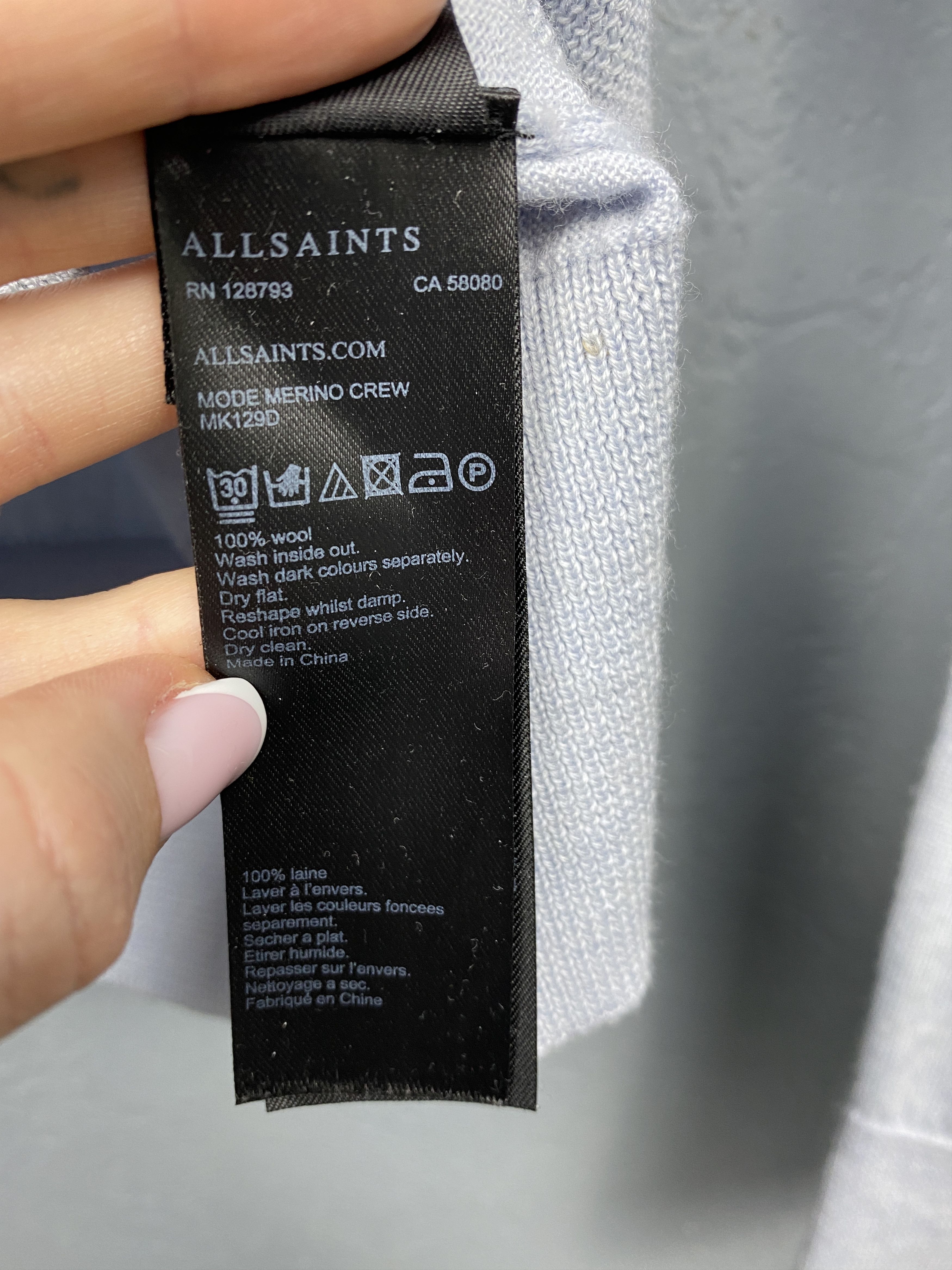 Allsaints AllSaints Mens Mode Merino Crew Neck Wool Knit Sweater Size US S / EU 44-46 / 1 - 5 Thumbnail