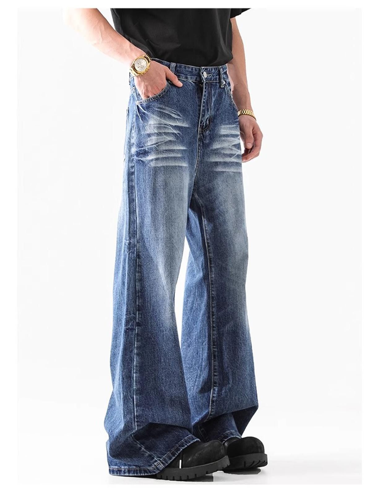 Japanese Brand Wide-Leg Washed Denim Jeans Size US 32 / EU 48 - 1 Thumbnail